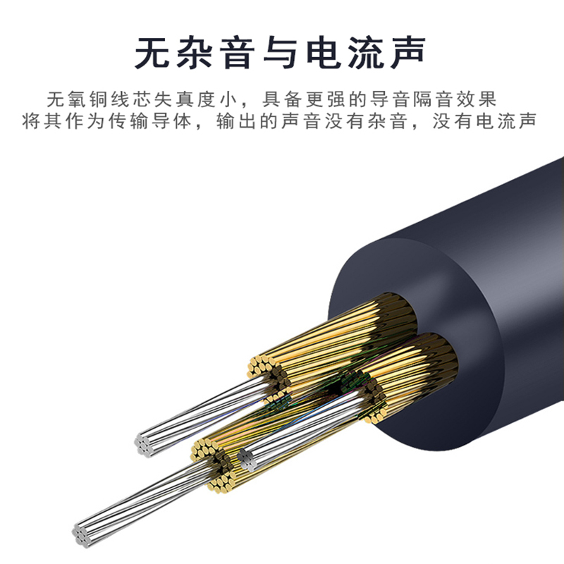 晶华 3.5音频公对母 灰色3米高清大图