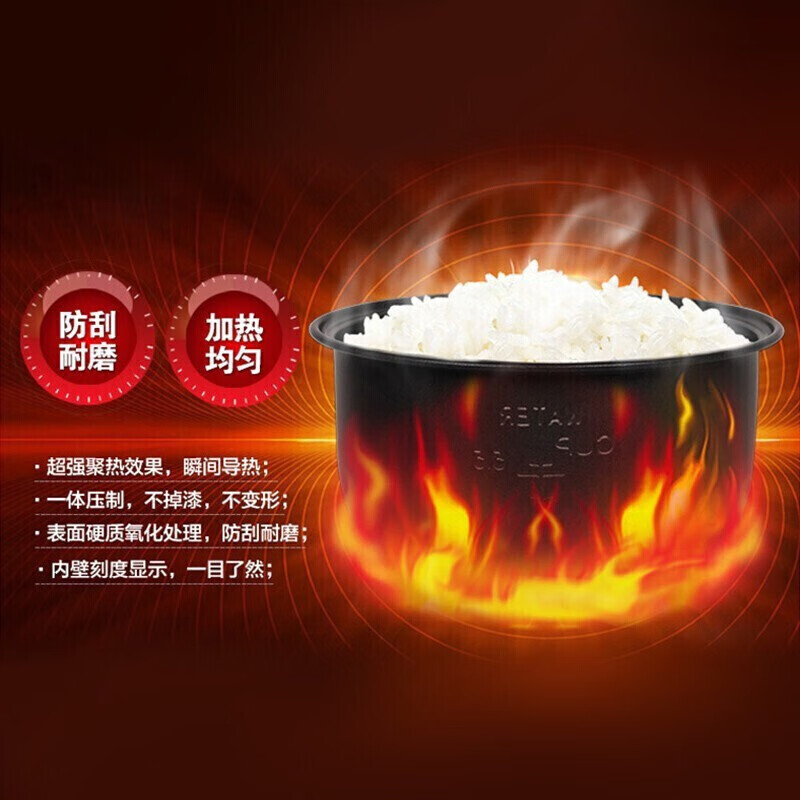 美的(Midea)MB-YJ408J 4L电饭煲 经典老式迷你小电饭锅2-6人用大容量老人机械式简易操作蒸煮高清大图