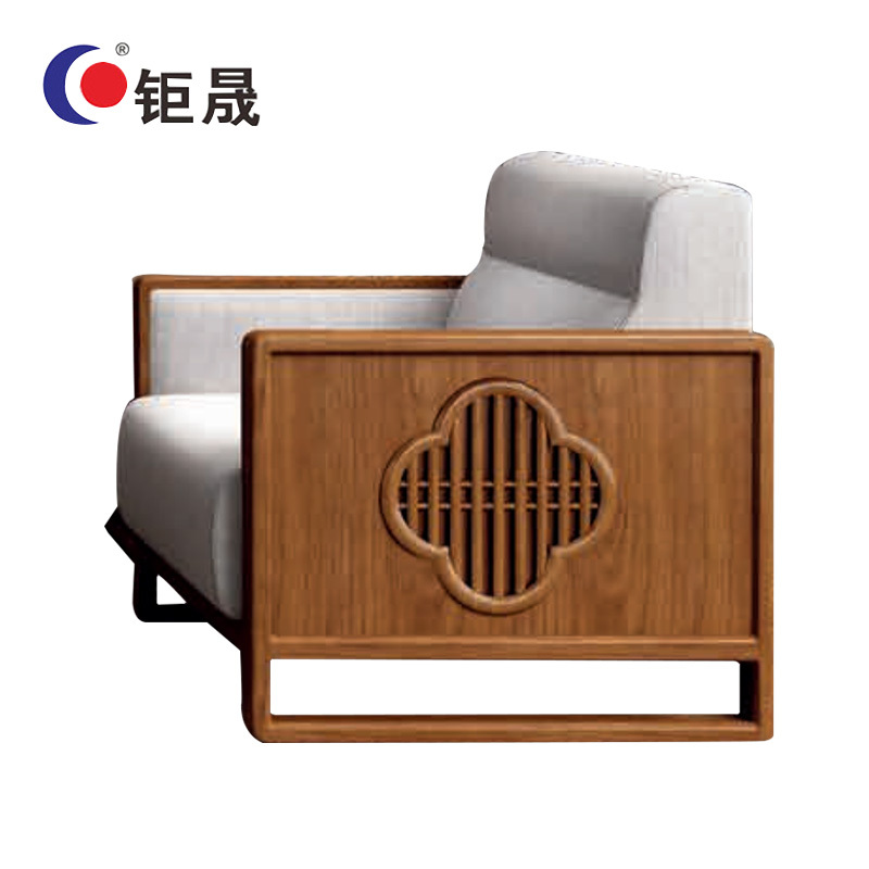 钜晟 新中式酒店办公沙发布艺沙发简约沙发单人位商务接待沙发JS-GLZF-2012