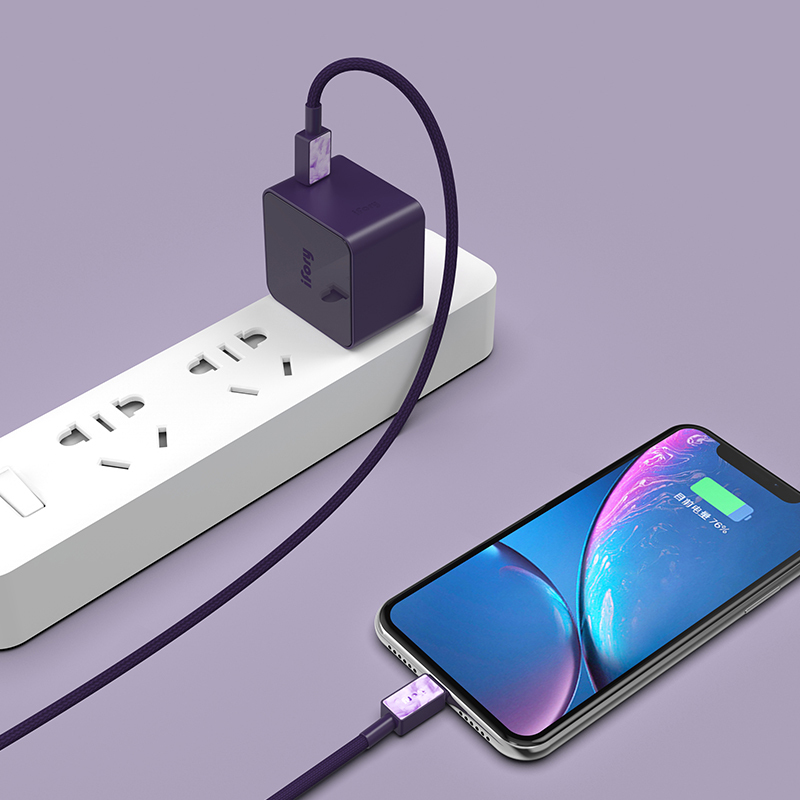 安福瑞ifory 18W充电器PD快充充电头TypeC接口多彩可选适用iPhone11/8plus/x/xr 紫色