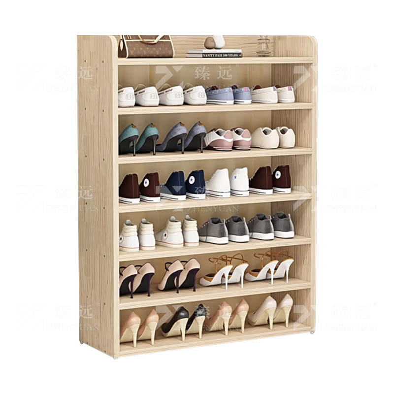 臻远 ZY4080107全实木鞋架多层置物架松木鞋柜 无漆