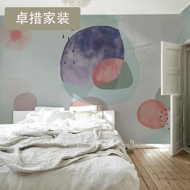 北欧风格壁纸客厅现代简约墙纸卧室定制无缝墙布电视背景壁画壹德壹