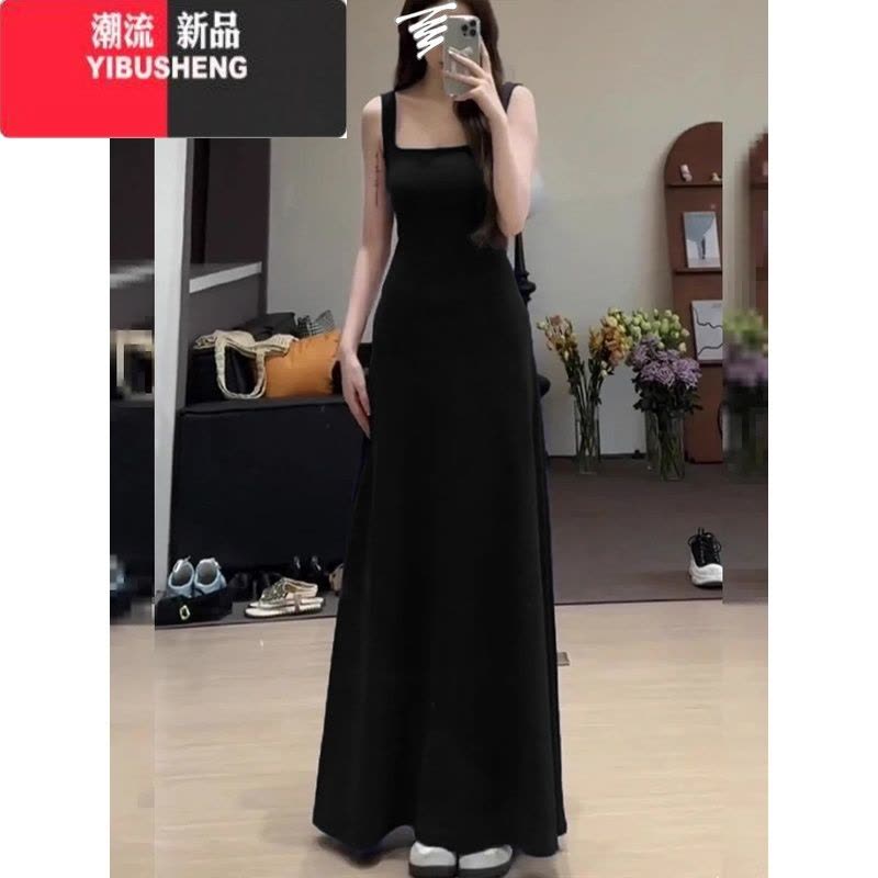YIBUSHENG2024新款法式气质吊带长裙女季收腰显瘦高级设计感背心连衣裙子图片