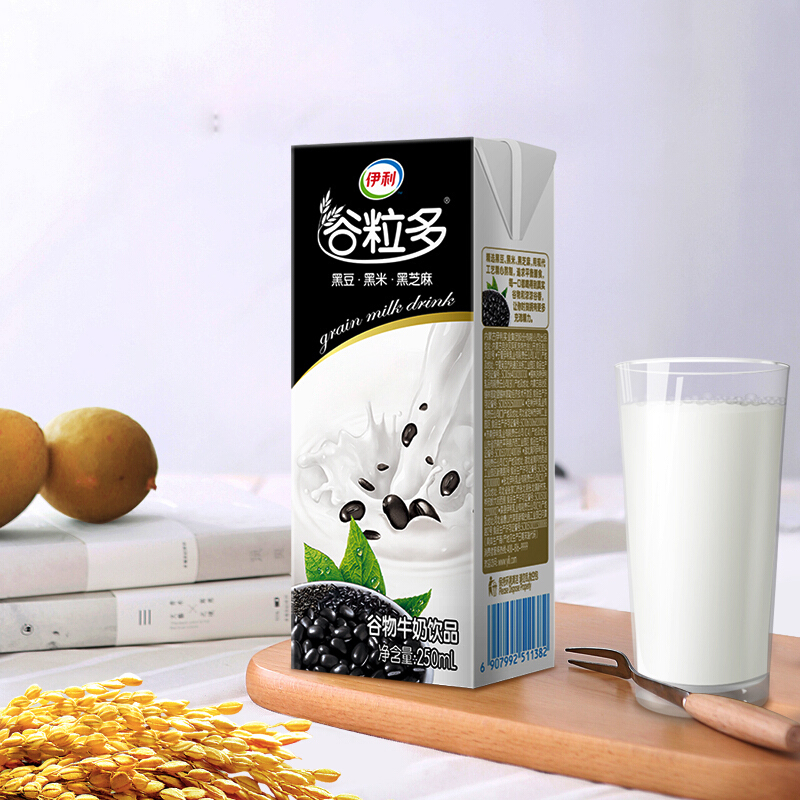 伊利谷粒多黑谷牛奶饮品250ml*12 新鲜发酵醇厚顺滑 富含活性益生菌 低温锁鲜营养易吸收高清大图