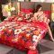 繁花似锦 1.2床(150*200被套)三件套 加厚法兰绒四件套床单被套保暖双面加绒被罩珊瑚绒三件套床上用品