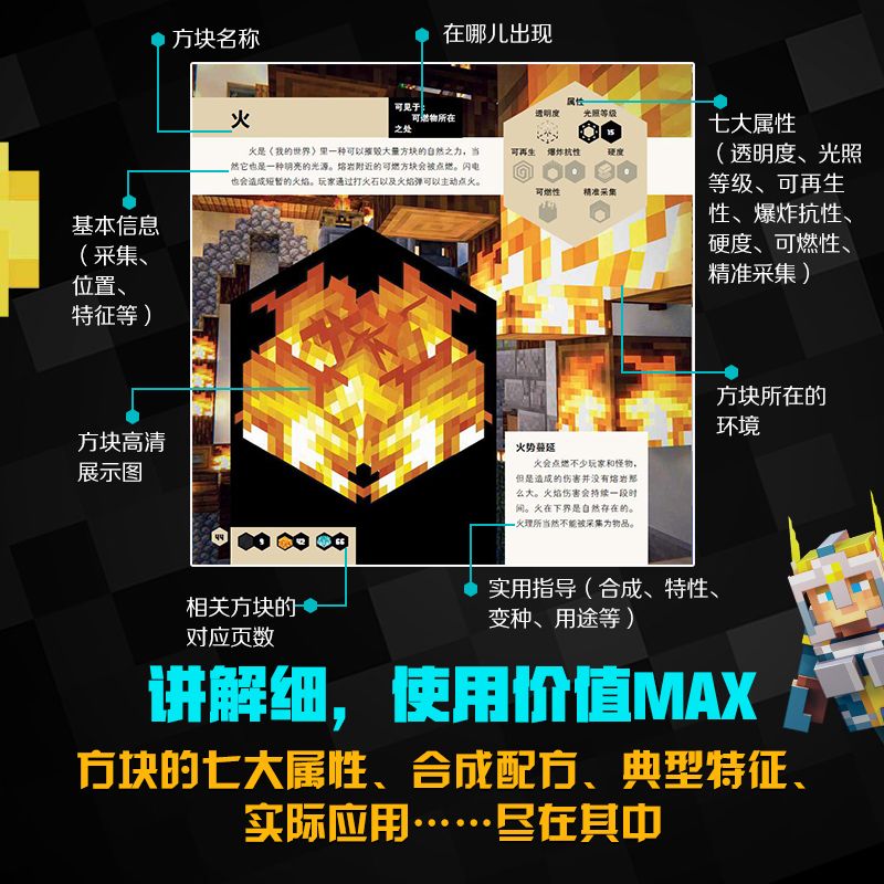 [正版] 我的世界方块图鉴7岁儿童书籍精装硬壳绘本益智游戏书高清大图