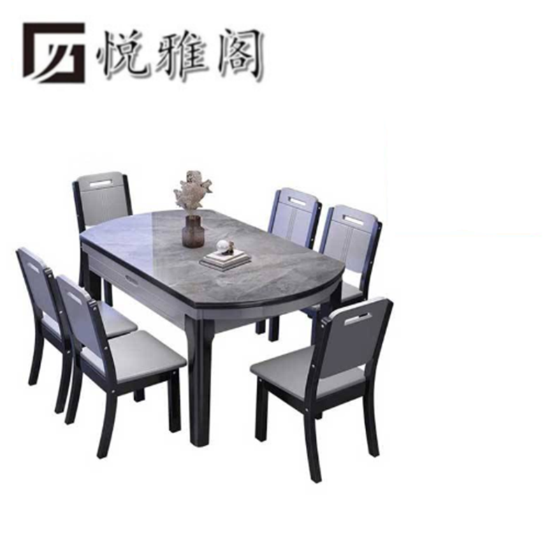 悦雅阁 餐桌 一桌六椅 套高清大图