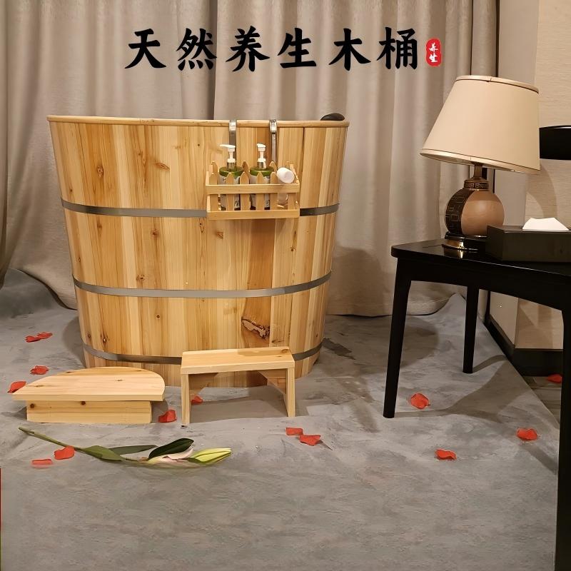 达昭带盖原木色80长*60宽*72高高清大图