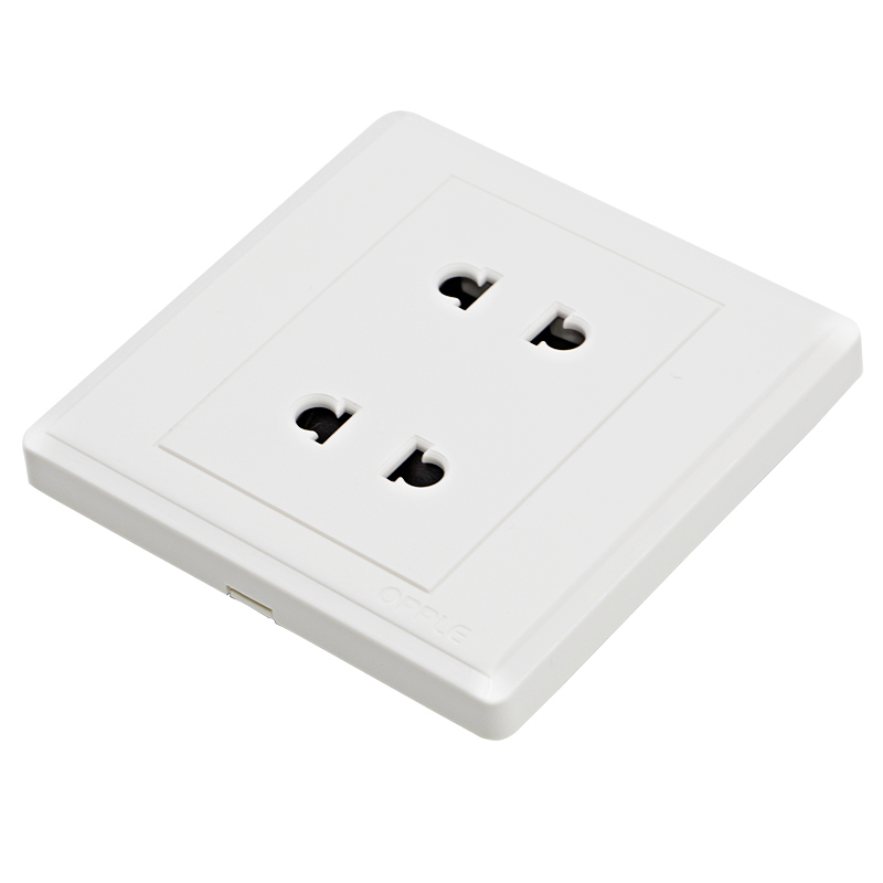 欧普照明四孔86型电工开关插座面板p06白色四孔电源插座二二插g