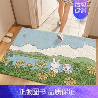 小兔赏花 80*120cm[随意裁剪 丝圈] [正版]丝圈入户门刮土防滑地垫家用进门门口耐脏地毯可自由裁剪DIY脚垫