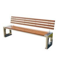 锦北 公园椅室外简约排椅不锈钢椅子广场休闲椅园林座椅 100回形靠背