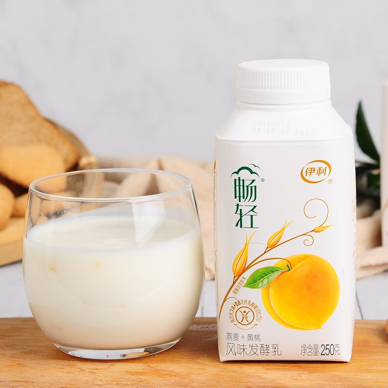 伊利畅轻风味发酵乳 燕麦黄桃 250g