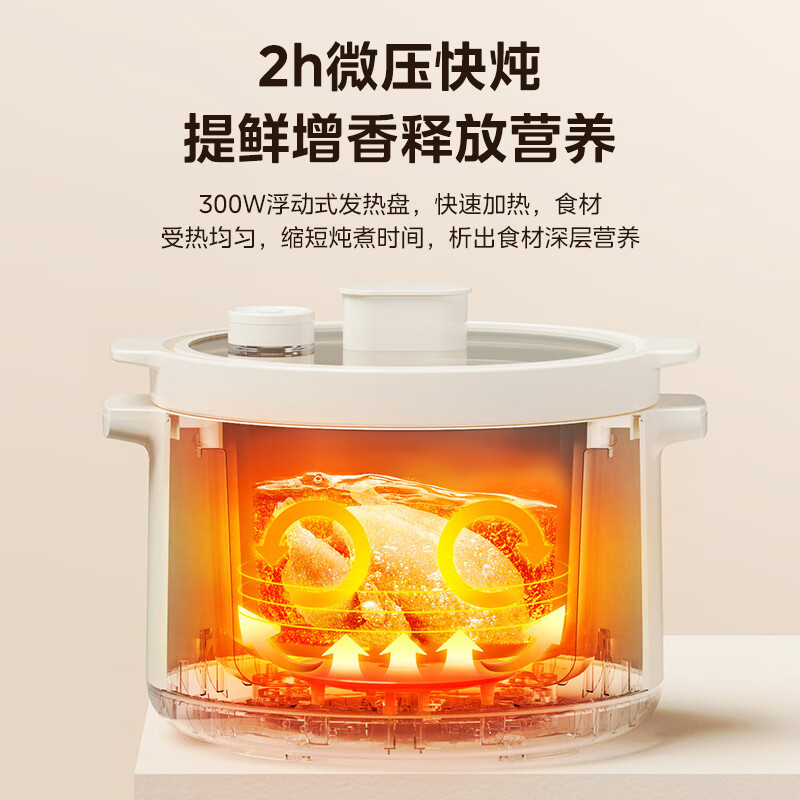 美的快炖电炖锅电炖盅炖汤盅煲汤锅3L隔水炖煮粥锅食锅MD-DGE3001高清大图