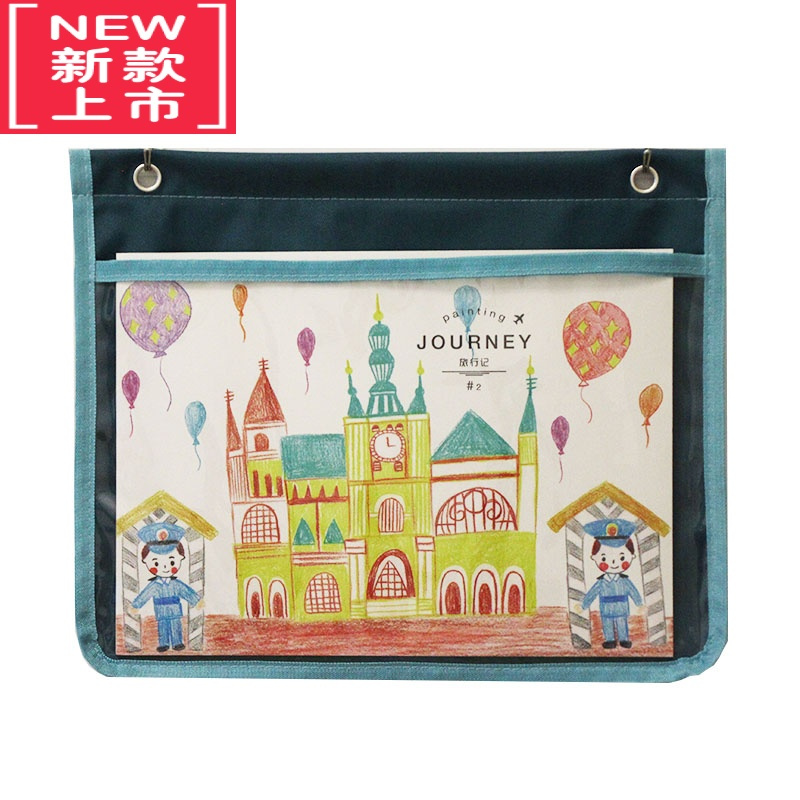 可莉允幼儿园美术作品展示挂袋透明A4图书收纳袋绘本画画书美术展示书袋