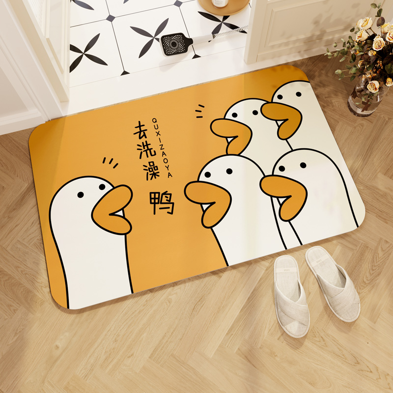 卡通浴室防滑垫硅藻泥吸水脚垫卫生间门口速干垫子家用洗手间地垫