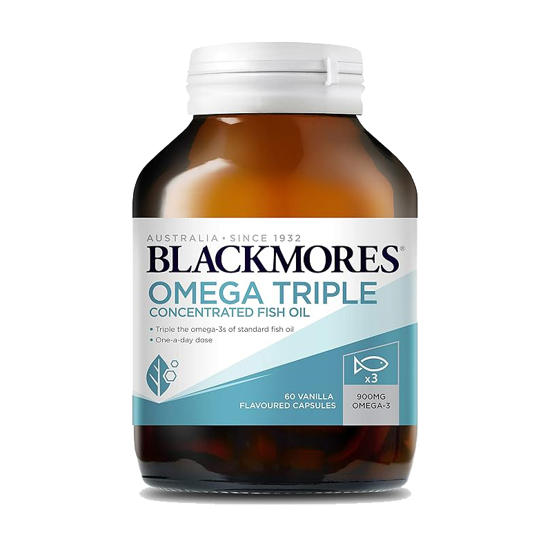 Blackmores 澳佳宝 三倍浓缩 深海 无腥味 鱼油 软胶囊 60粒 1瓶装 高浓度Omega-3 澳洲进口