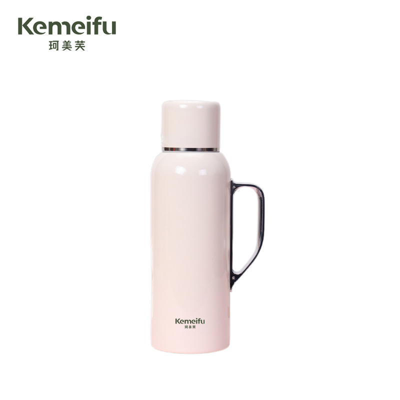 珂美芙 304不锈钢带提手显温保温杯 乳白850ml 个