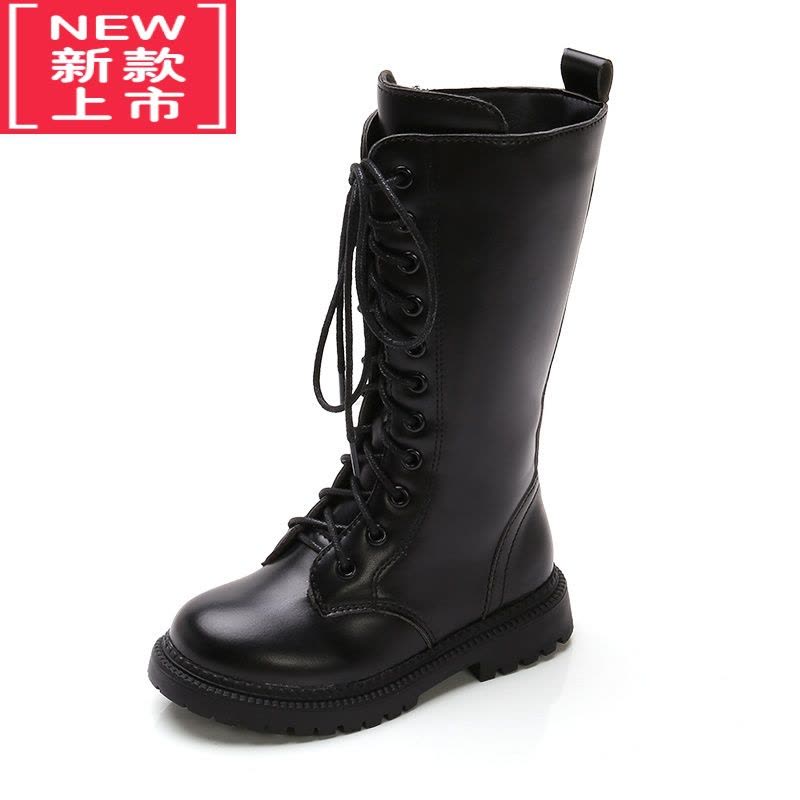 可莉允儿童靴女童马丁靴冬季2022年新款公主长靴子韩版中大童加绒高筒靴图片