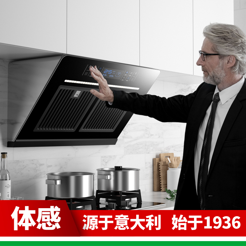 方帅(FOSHUAI)25m³双电机油烟分离 家用抽油烟机单机侧吸式 C02厨房大功率大吸力吸烟机自动清洗排烟罩挥手感应
