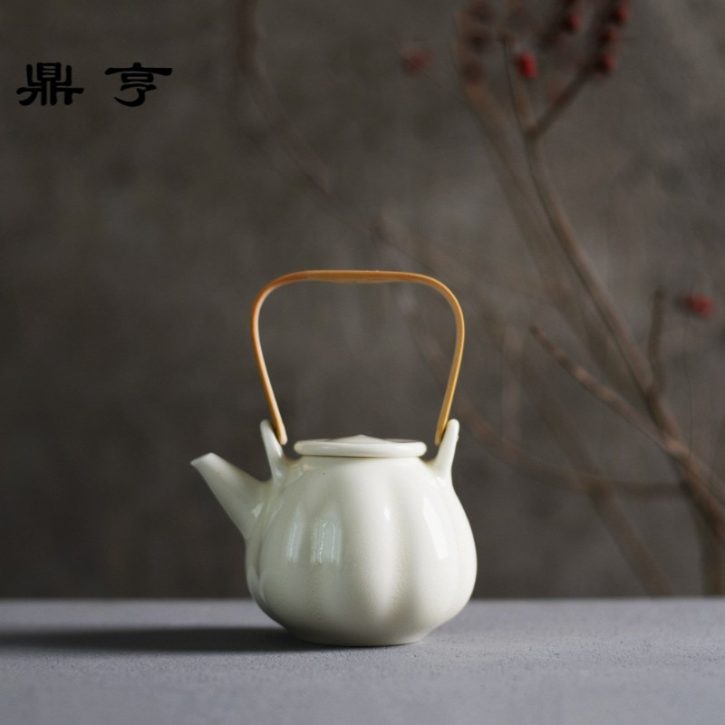 鼎亨手工平盖壶陶瓷茶壶日式茶具泡茶壶过滤单壶功夫茶具茶壶创意