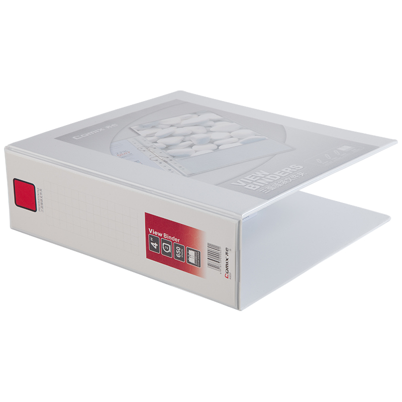 齐心 A0237 4寸2孔D型夹美式三面插袋文件夹 A4 白色高清大图