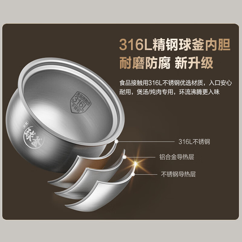 苏泊尔5L精钢球釜电压力锅SY-50FH73Q高清大图