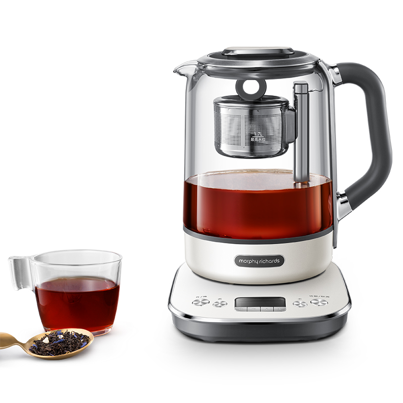 摩飞电器(MORPHY RICHARDS) 多功能升降煮茶器办公室全自动养生壶家用大容量花茶壶MR6088椰奶白高清大图