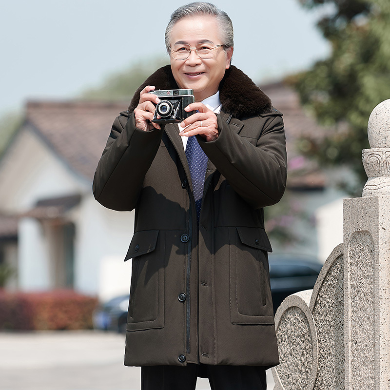 yuansu中老年棉衣男加绒加厚新款爸爸冬装棉袄衣服老年人棉服男爷爷