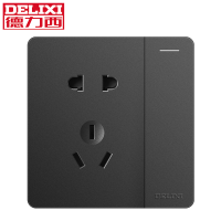 [美学大板]德力西DELIXI官方旗舰店 86型磨砂黑纯平大板USB五孔一开16A电源家用开关插座面板