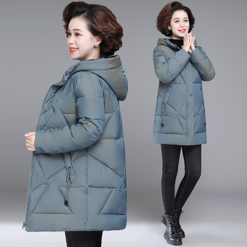 金蔚臻妈妈冬装羽绒棉服女中长款中老年秋冬棉衣外套40岁50中年洋气
