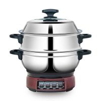 FRD多功能不锈钢电热锅G1-30cm(精品)1*6大箱电炒锅 电蒸锅 电火锅 电煮锅 锅免邮不含税