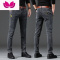 七斓2023新款牛仔裤男时尚百搭修身小脚裤潮流男士宽松直筒长裤子