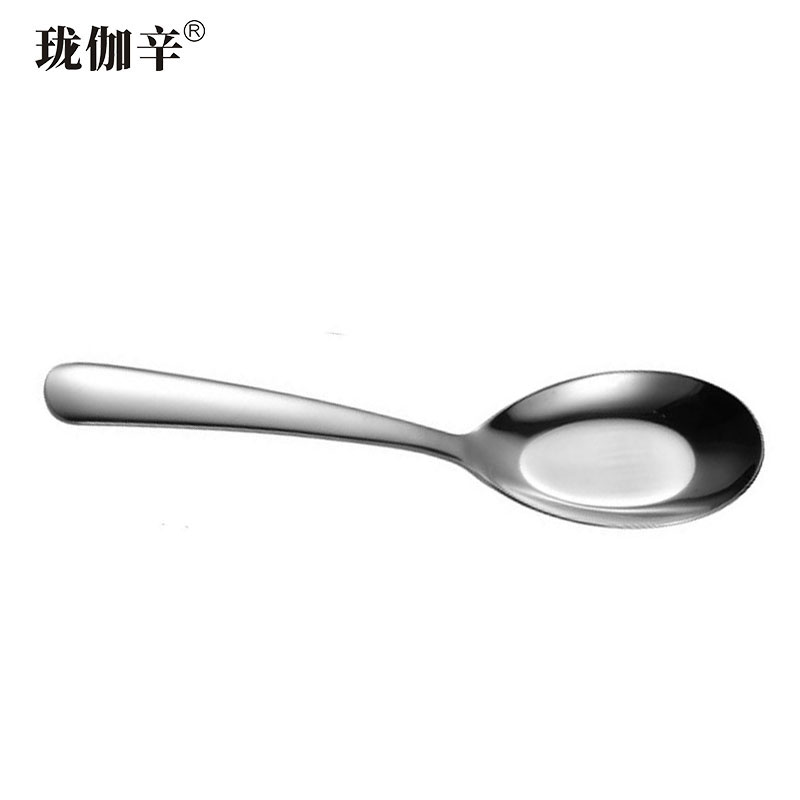 珑伽辛 304不锈钢长柄平底勺 大号/个高清大图