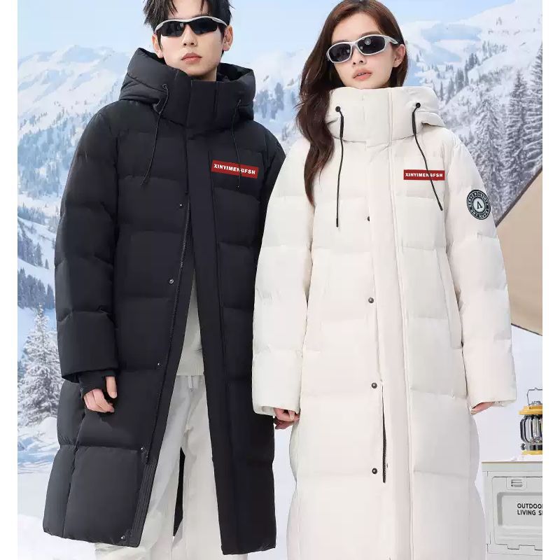 2025年冬季新品加厚长款羽绒棉服情侣男女同款立领连帽保暖宽松外高清大图