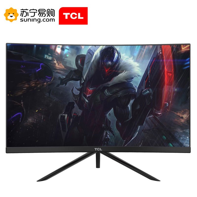TCL 23.6英寸1800R曲面电脑显示屏 广视角微边滤蓝光不闪屏高清游戏电竞显示器(HDMI/VGA)T24M7C