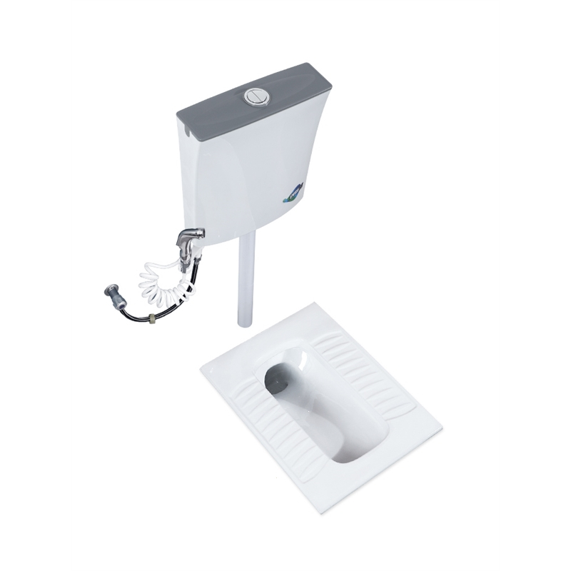 闪电客家用陶瓷蹲便器冲水箱整套装大便器卫生间蹲坑蹲厕便池