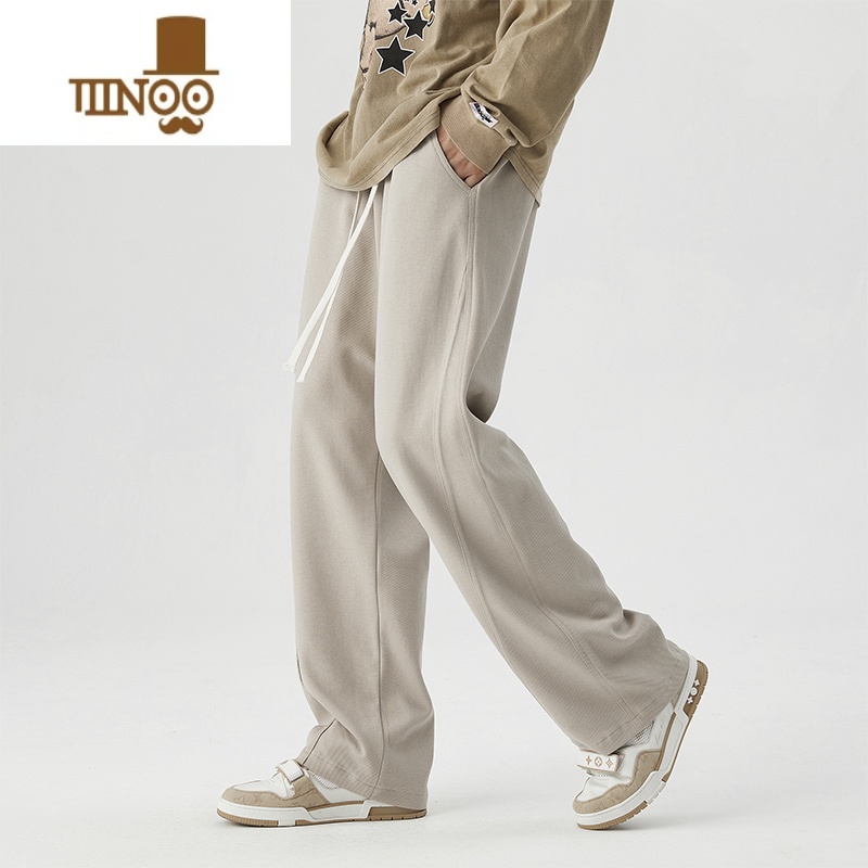 YANXUsuecx2023秋季新款美式宽松直筒休闲裤子男女款垂质感舒适时尚潮高清大图