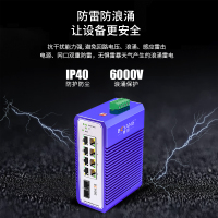 博扬 工业级管理型交换机 一光八电千兆双纤SC 导轨式VLAN以太网光纤交换机 含电源不含模块 BY-ISMG1082