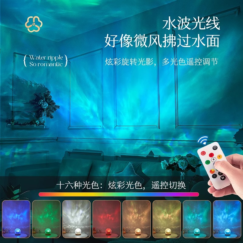 水波纹小夜灯卧室床头气氛围感情调情趣台灯浪漫装饰房间网红6182高清大图