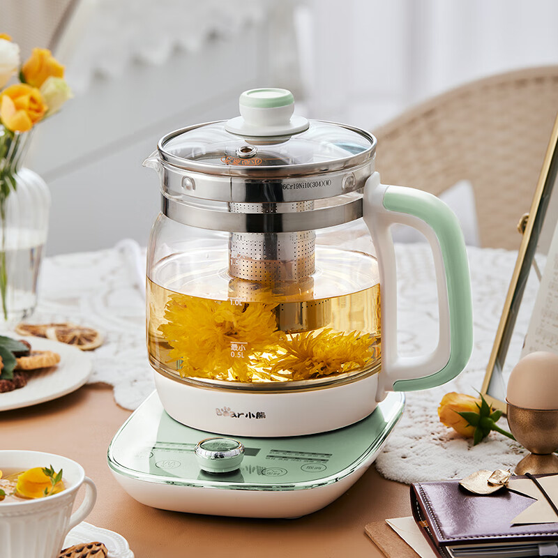 小熊(Bear)养生壶 电水壶热水壶烧水壶 花茶壶玻璃加厚煮茶器1.5L YSH-A15W7高清大图