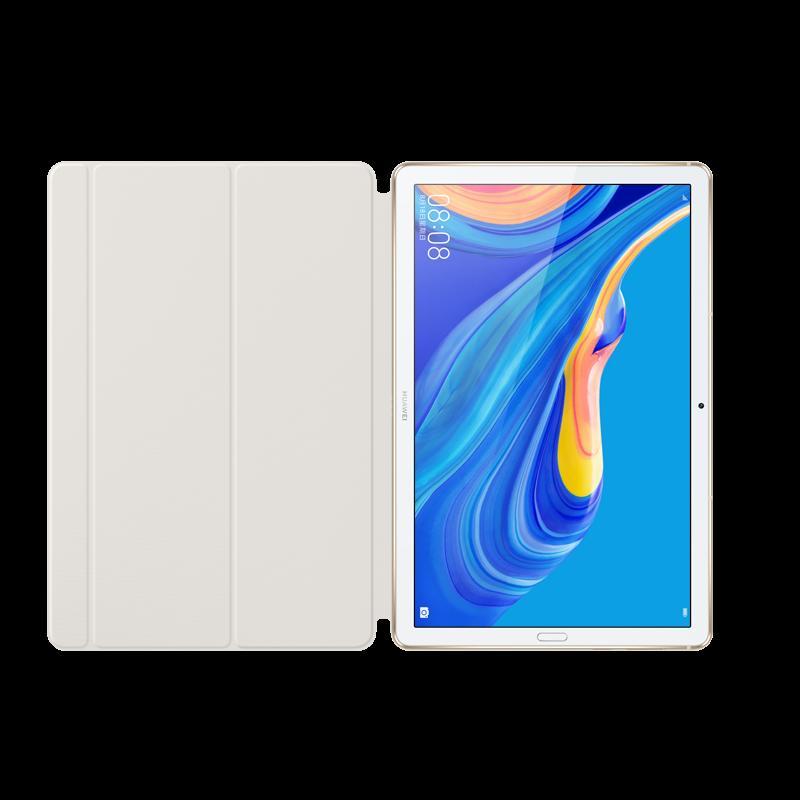 华为(HUAWEI)M6平板10.8寸保护套原装磁吸智能翻盖皮套多功能支架PU保护壳 亚麻色