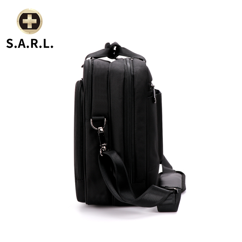 S.A.R.L单肩电脑包 瑞士单肩包手提电脑包大容量公文包可放14.1英寸 手提电脑包 SA2105 黑色