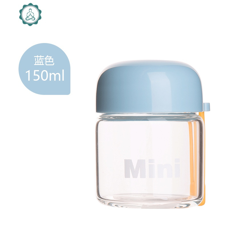 小巧可爱玻璃杯韩版便携迷你水杯女学生创意随手杯小号杯子150ml 封后 蓝色