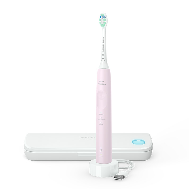 飞利浦(Philips) 电动牙刷 健康护龈系列3种模式7倍清除牙菌斑 HX3697 粉色