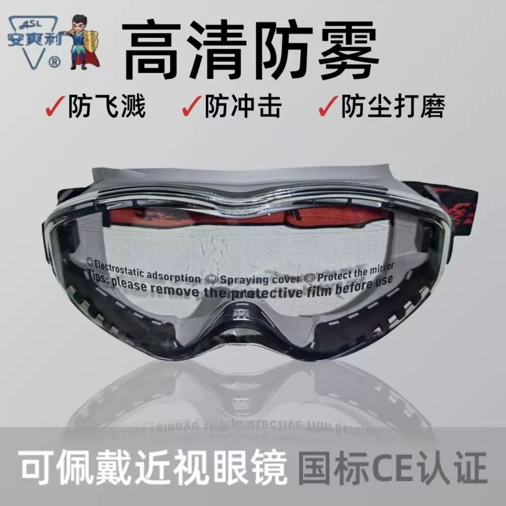 安爽利Y300劳保护目镜防飞溅不起雾近视防冲击防风沙骑行眼镜高清高清大图