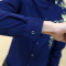 梵克公牛春装男士衬衫时尚韩版休闲刺绣长袖衬衣男修身发型师绣花衬衫[新款]