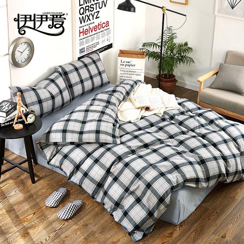 伊伊爱 全棉加厚法莱绒四件套