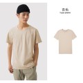 美特斯邦威纯色短袖男女同款夏季新款纯棉T恤打底潮流透气上衣 175/96A/L 杏色