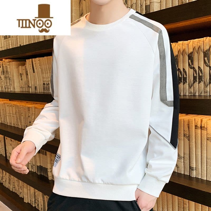 YANXU长袖T恤男秋装2023新款圆领卫衣潮牌打底衫男士上衣服图片