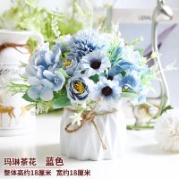 客厅摆设小清新假花摆件卧室内装饰花束餐桌摆放塑料仿真花艺盆栽